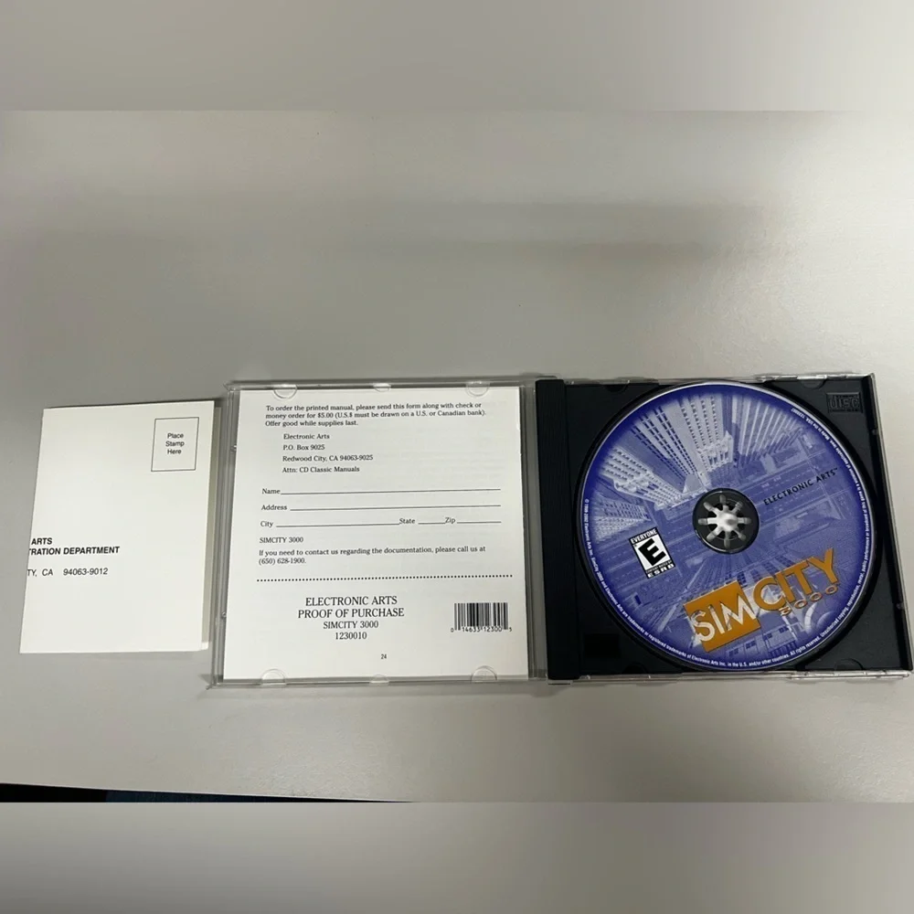 2000 Sim City 3000 Vintage PC CD-ROM Game for Windows 95/98